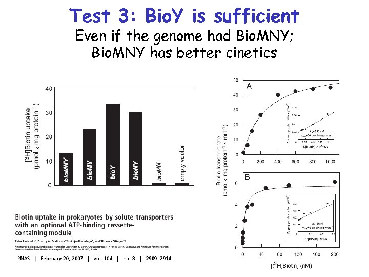 Test 3: Bio. Y is sufficient Even if the genome had Bio. MNY; Bio.