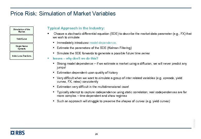 Price Risk: Simulation of Market Variables Simulation of the Market Yield Curve Single Name