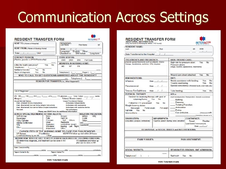 Communication Across Settings 