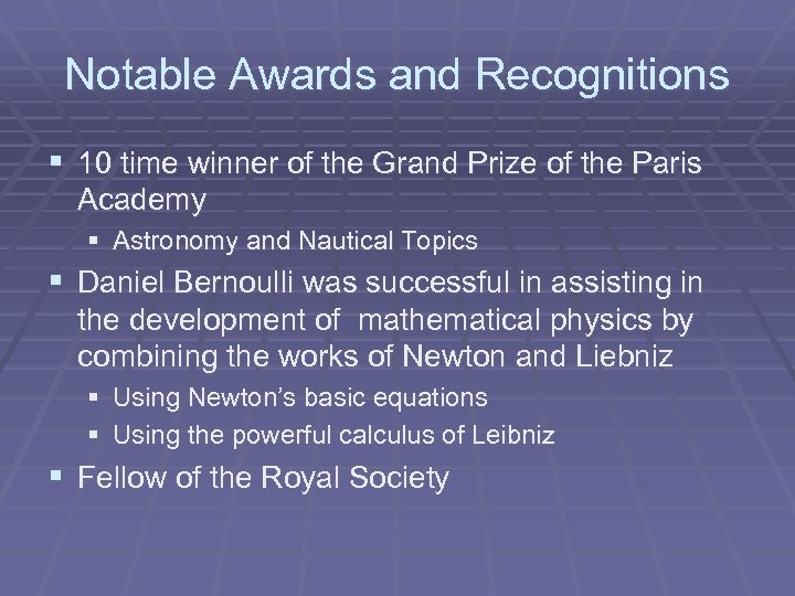 Notable Awards and Recognitions § 10 time winner of the Grand Prize of the