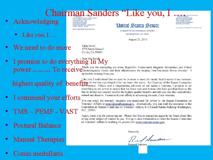 Chairman Sanders “Like you, I …. • Acknowledging • Like you, I…. • We