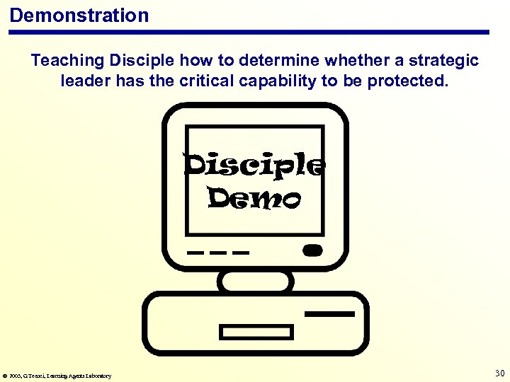 Demonstration Teaching Disciple how to determine whether a strategic leader has the critical capability