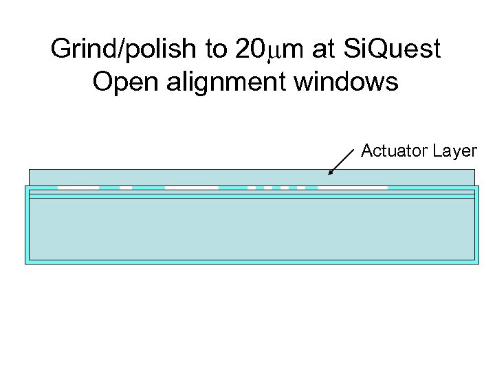 Grind/polish to 20 m at Si. Quest Open alignment windows Actuator Layer 