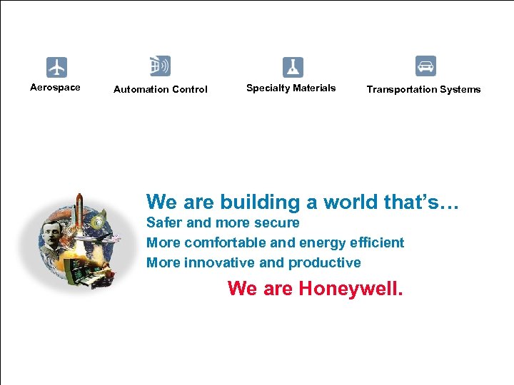 Aerospace Automation Control Specialty Materials Transportation Systems We are building a world that’s… Safer