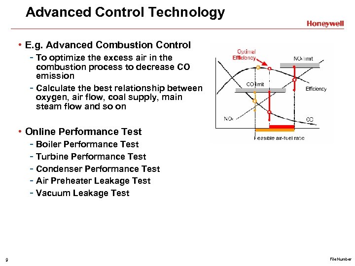 Advanced Control Technology • E. g. Advanced Combustion Control - To optimize the excess