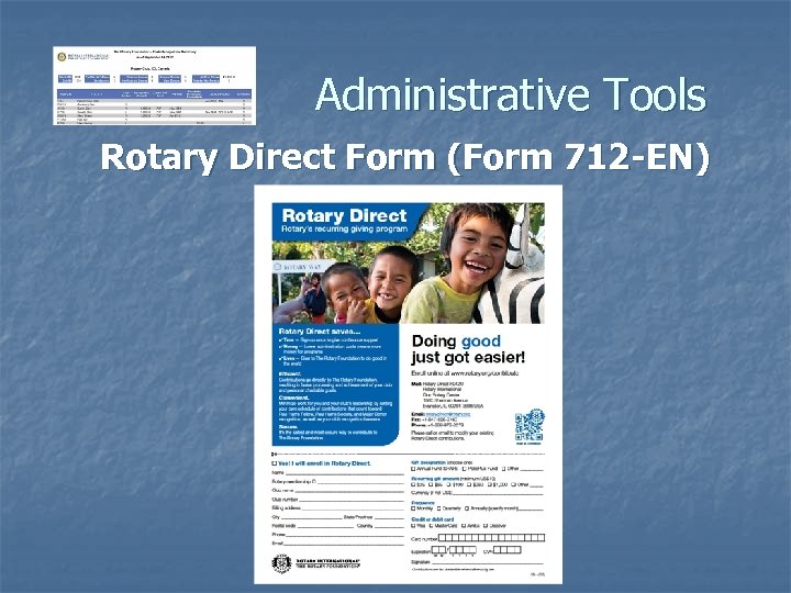 Administrative Tools Rotary Direct Form (Form 712 -EN) 