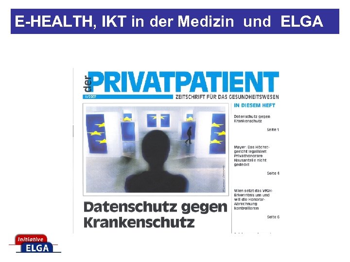 E-HEALTH, IKT in der Medizin und ELGA 