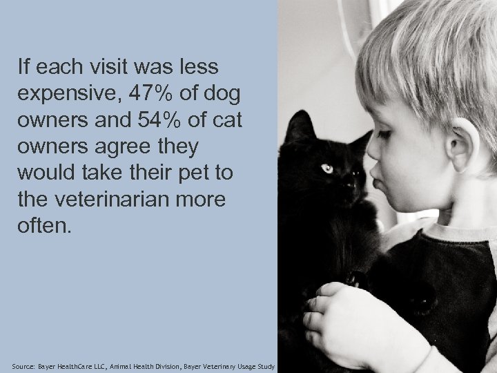 If each visit was less expensive, 47% of dog owners and 54% of cat