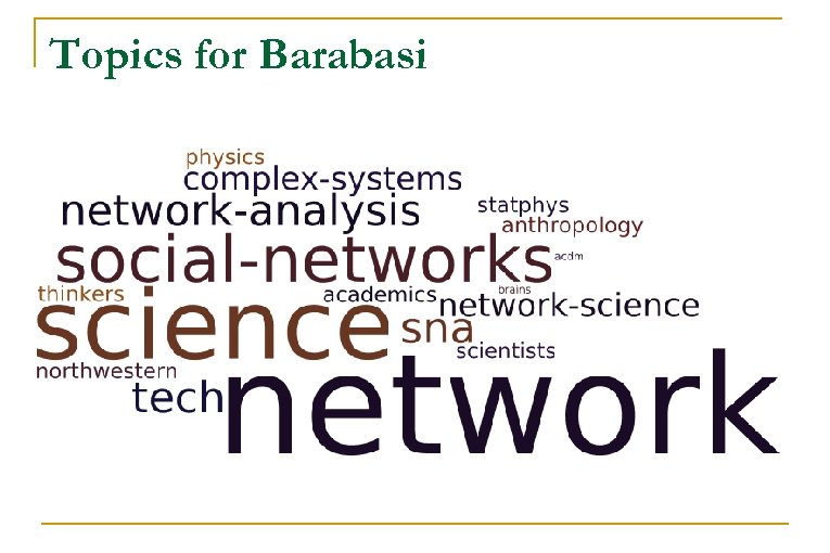 Topics for Barabasi 