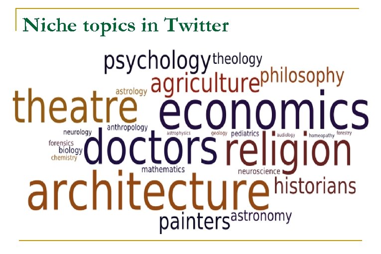 Niche topics in Twitter 