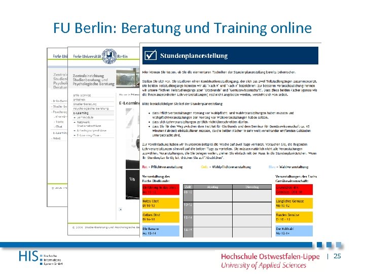 FU Berlin: Beratung und Training online | 25 