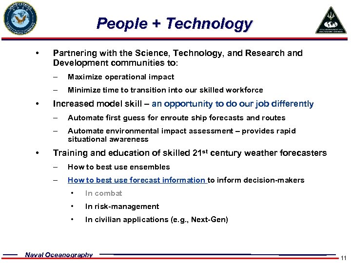 People + Technology • Partnering with the Science, Technology, and Research and Development communities