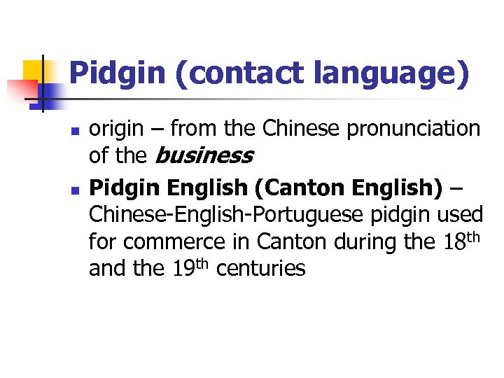 pidgin language definition