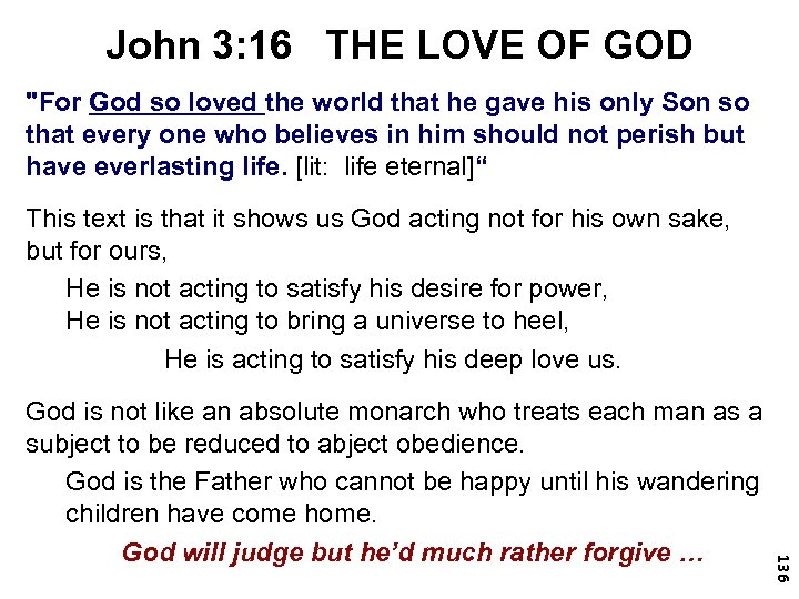 John 3: 16 THE LOVE OF GOD 