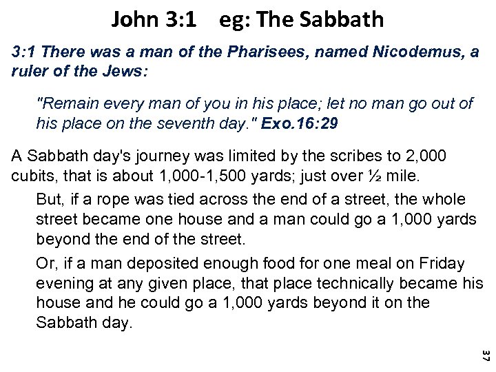 John 3: 1 eg: The Sabbath 3: 1 There was a man of the