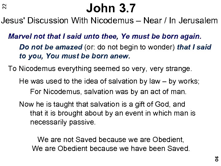 22 John 3. 7 Jesus' Discussion With Nicodemus – Near / In Jerusalem Marvel