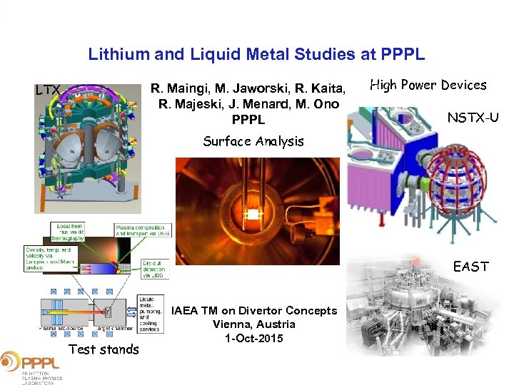 Lithium and Liquid Metal Studies at PPPL LTX R. Maingi, M. Jaworski, R. Kaita,