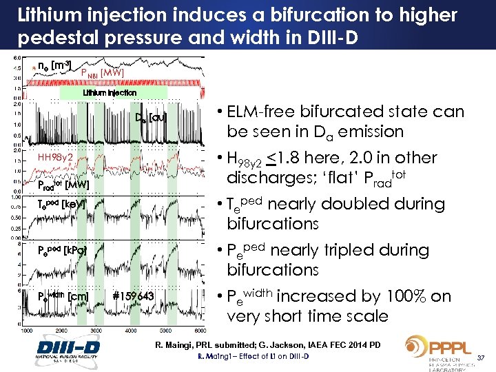 Lithium injection induces a bifurcation to higher pedestal pressure and width in DIII-D ne