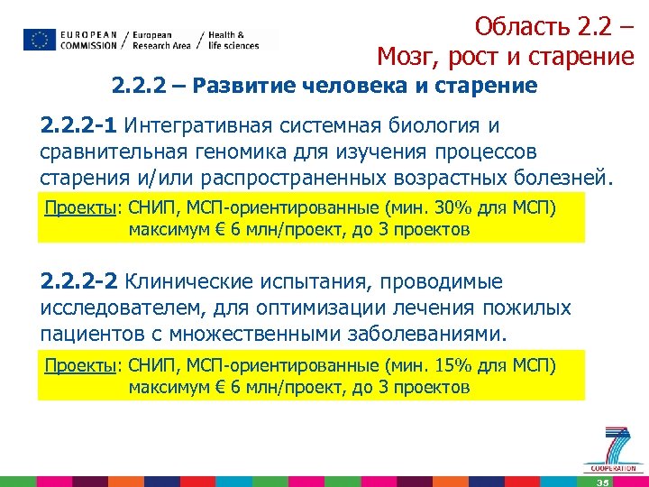 Область 2. 2 – Мозг, рост и старение 2. 2. 2 – Развитие человека