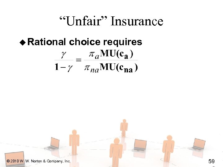 “Unfair” Insurance u Rational choice requires © 2010 W. W. Norton & Company, Inc.
