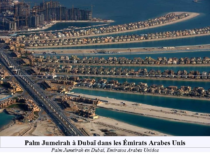 Palm Jumeirah à Dubaï dans les Émirats Arabes Unis Palm Jumeirah en Dubai, Emiratos