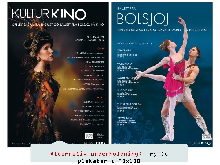 Alternativ underholdning: Trykte plakater i 70 x 100 