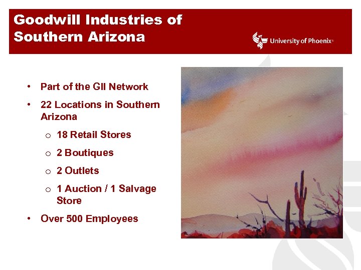 Goodwill Industries of Southern Arizona • Part of the GII Network • 22 Locations