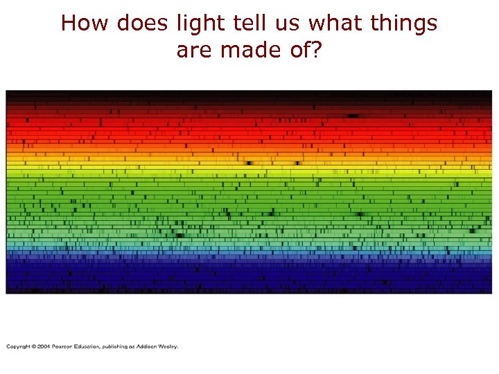How does light tell us what things are made of? 
