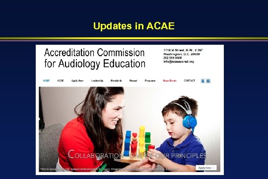 Updates in ACAE 
