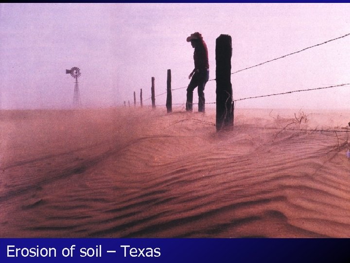 Erosion of soil – Texas 