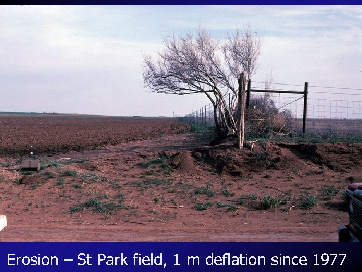 Erosion – St Park field, 1 m deflation since 1977 