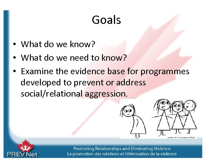 Goals • What do we know? • What do we need to know? •