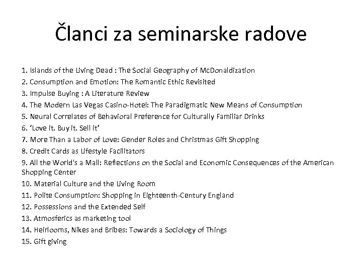 Članci za seminarske radove 1. Islands of the Living Dead : The Social Geography