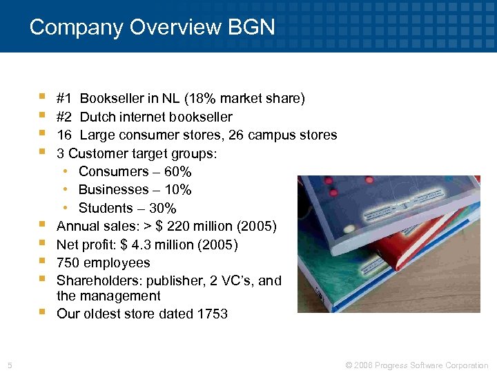 Company Overview BGN § § § § § 5 #1 Bookseller in NL (18%