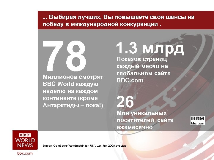. . . Выбирая лучших, Вы повышаете свои шансы на победу в международной конкуренции.