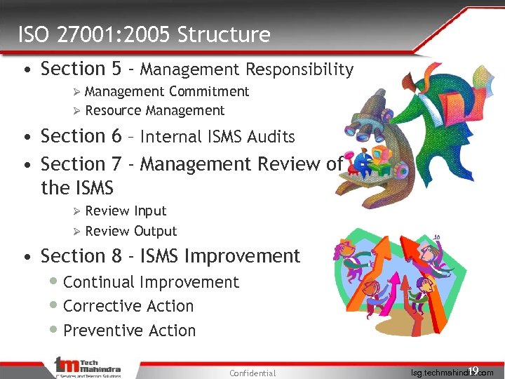 ISO 27001: 2005 Structure • Section 5 - Management Responsibility Ø Management Commitment Ø