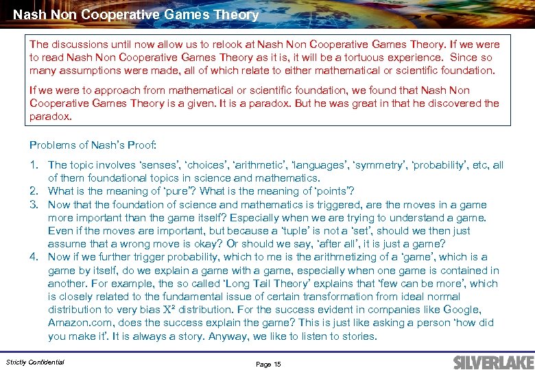 Nash Non Cooperative Games Theory The discussions until now allow us to relook at