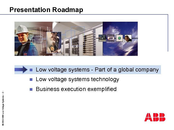 Presentation Roadmap Low voltage systems - Part of a global company n © 2002