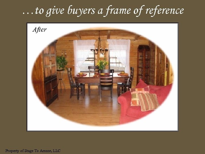 …to give buyers a frame of reference After Property of Stage To Amaze, LLC