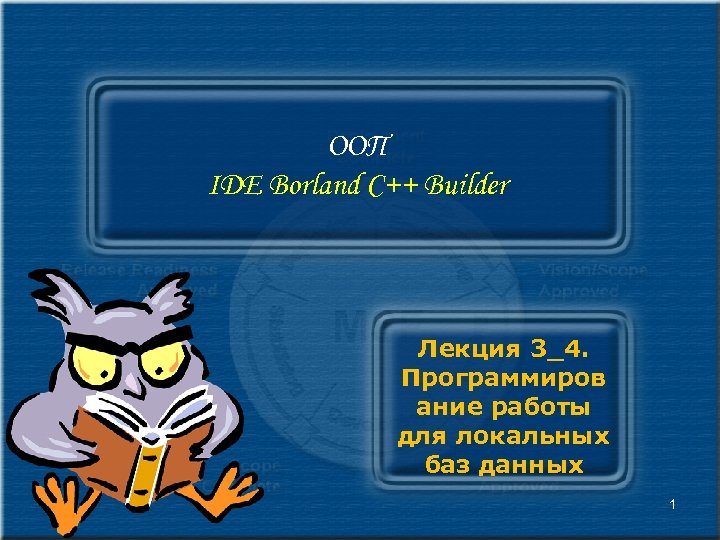 ООП IDE Borland C++ Builder Лекция 3_4. Программиров ание работы для локальных баз данных