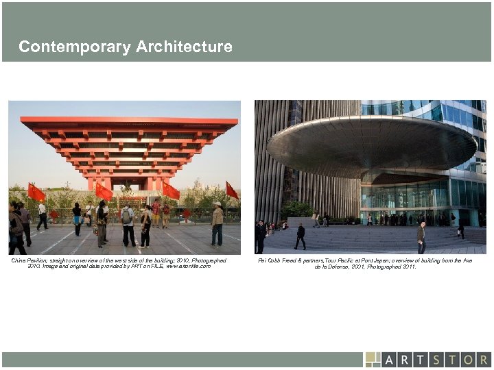 Art. STOR Contemporary Architecture China Pavilion; straight on overview of the west side of