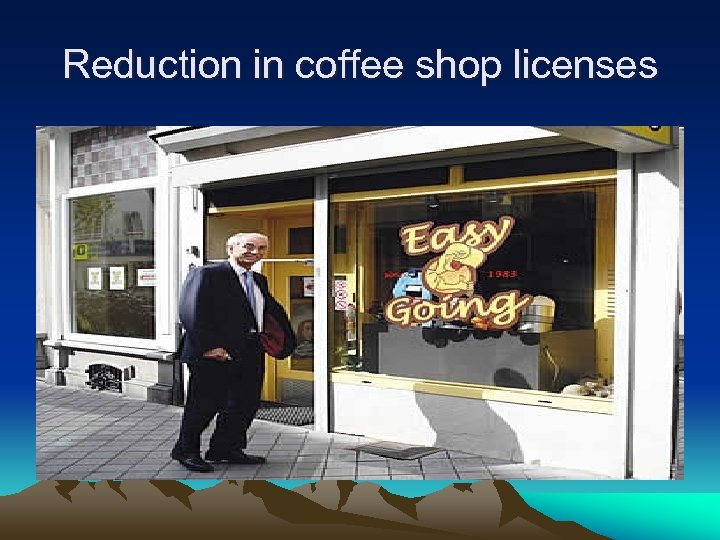 Reduction in coffee shop licenses 