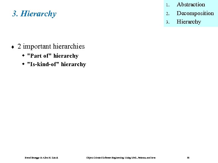 1. 3. Hierarchy 2. 3. ¨ Abstraction Decomposition Hierarchy 2 important hierarchies w 