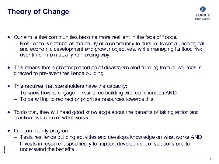 Theory of Change Our aim is that communities become more resilient in the face