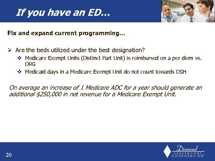 If you have an ED… Fix and expand current programming… Ø Are the beds