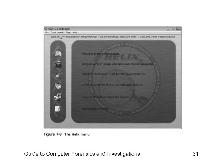 Guide to Computer Forensics and Investigations 31 
