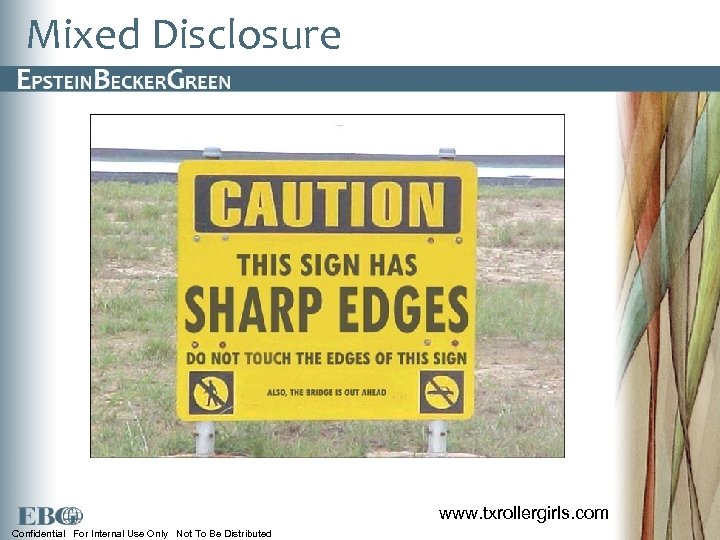 Mixed Disclosure www. txrollergirls. com Confidential For Internal Use Only Not To Be Distributed