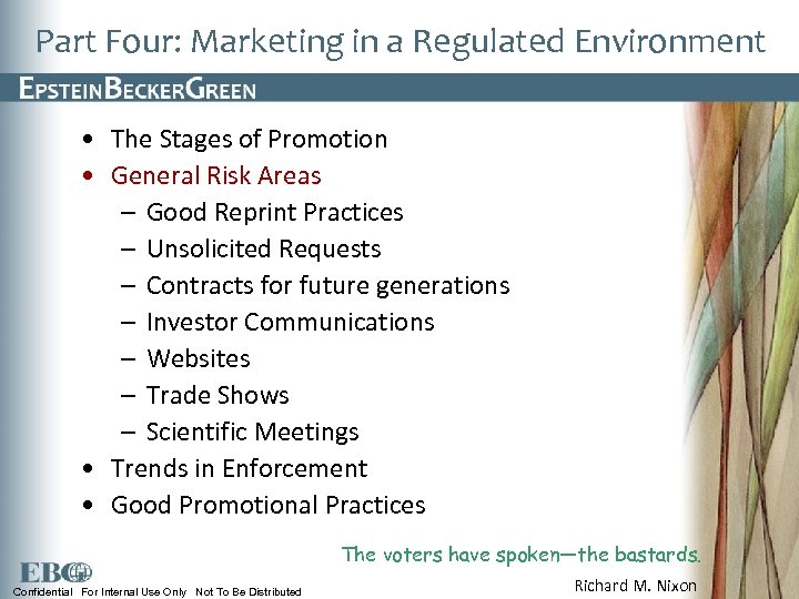 Part Four: Marketing in a Regulated Environment • The Stages of Promotion • General