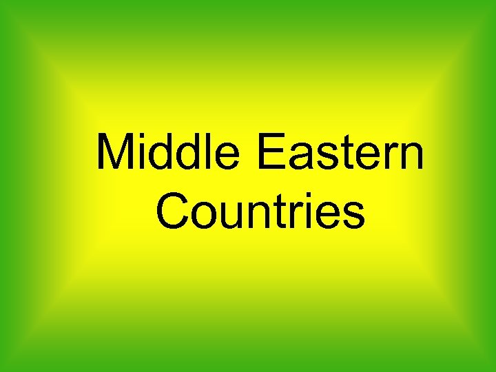 Middle Eastern Countries 