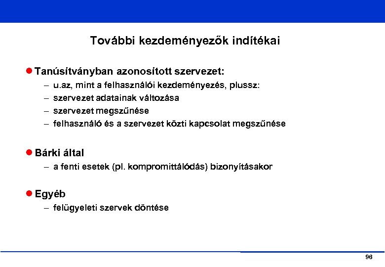 További kezdeményezők indítékai Tanúsítványban azonosított szervezet: – – u. az, mint a felhasználói kezdeményezés,